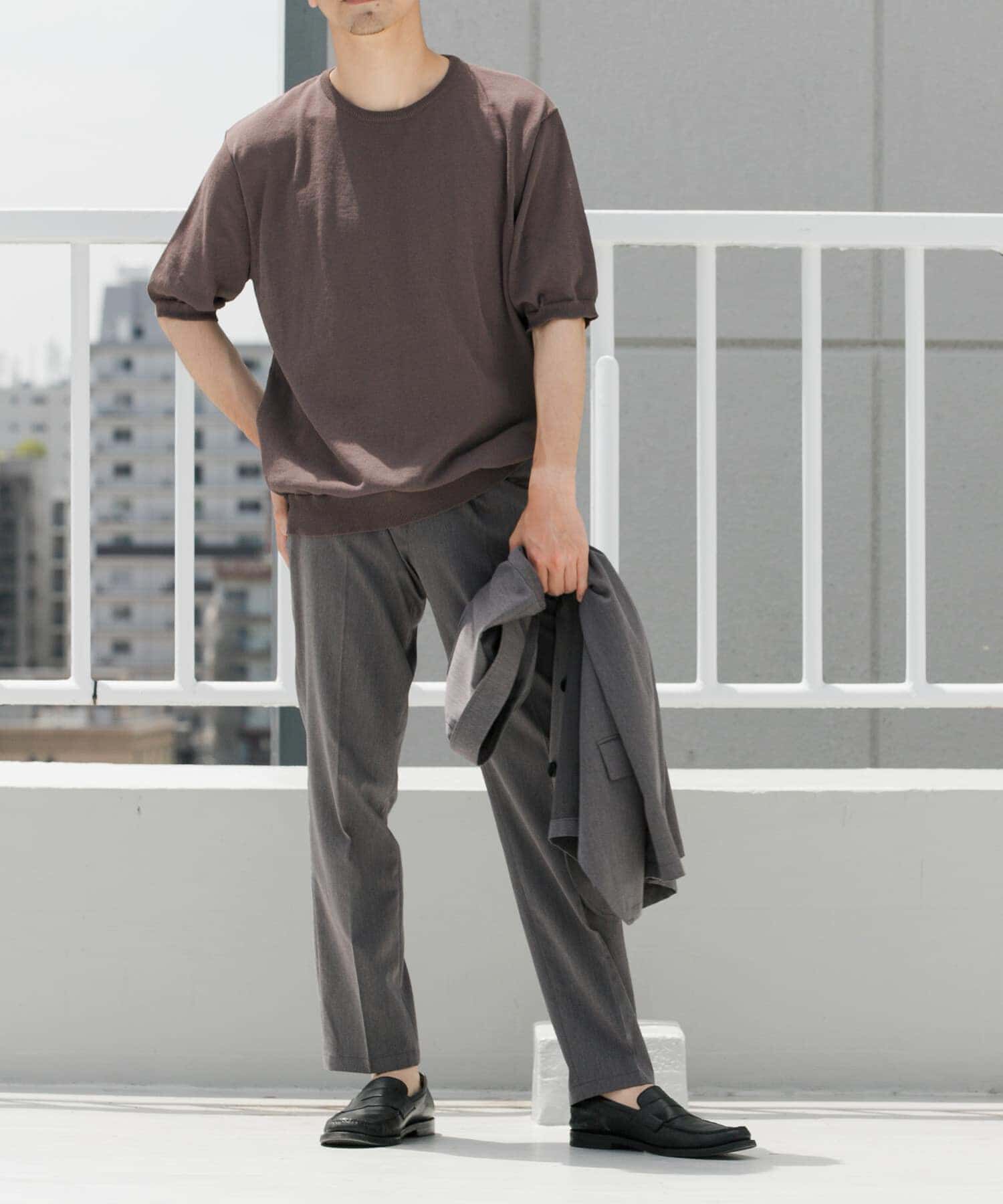 URBAN RESEARCH ROSSO「『UR TECH』AIRDRY半袖クルーニット」|ニット・セーター|