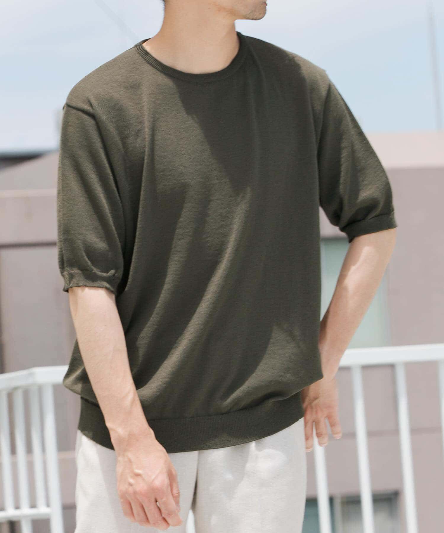 URBAN RESEARCH ROSSO「『UR TECH』AIRDRY半袖クルーニット」|ニット・セーター|