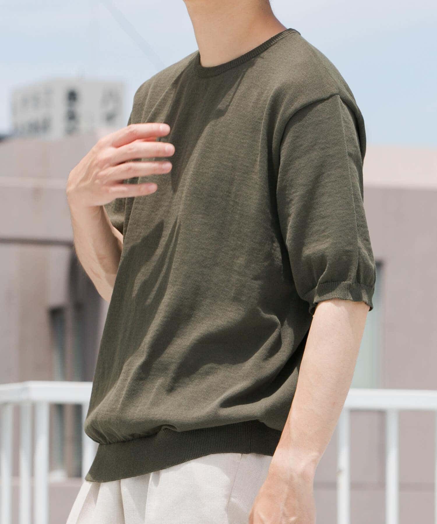 URBAN RESEARCH ROSSO「『UR TECH』AIRDRY半袖クルーニット」|ニット・セーター|