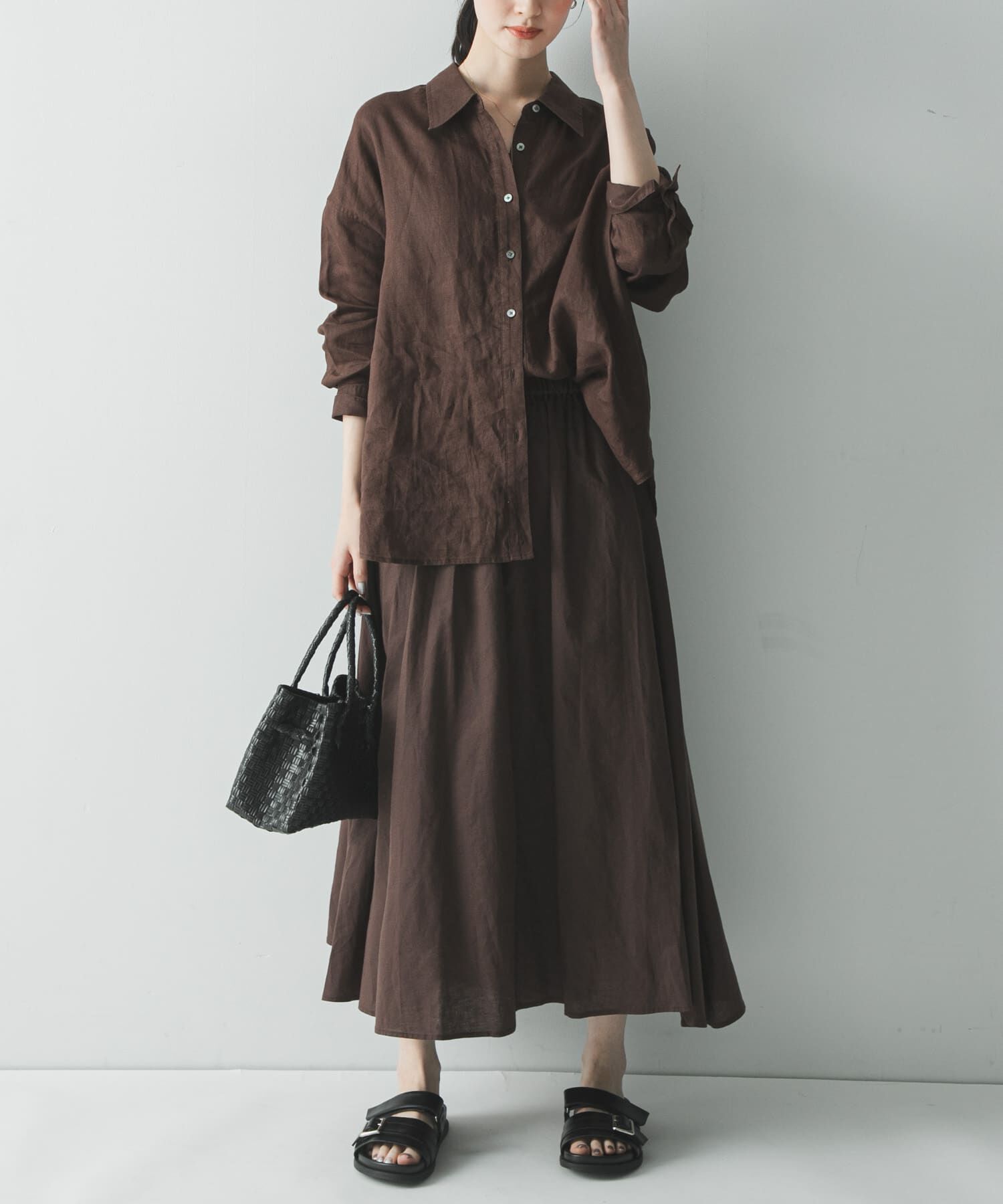 URBAN RESEARCH「リネンコットンギャザースカート」|スカート|