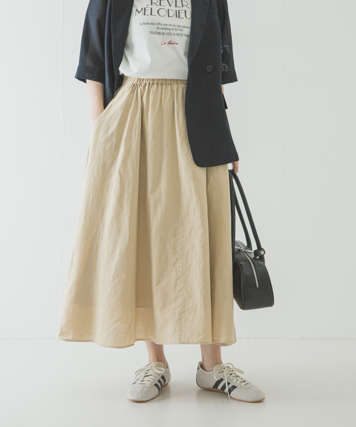 URBAN RESEARCH「リネンコットンギャザースカート」|スカート|ベージュ