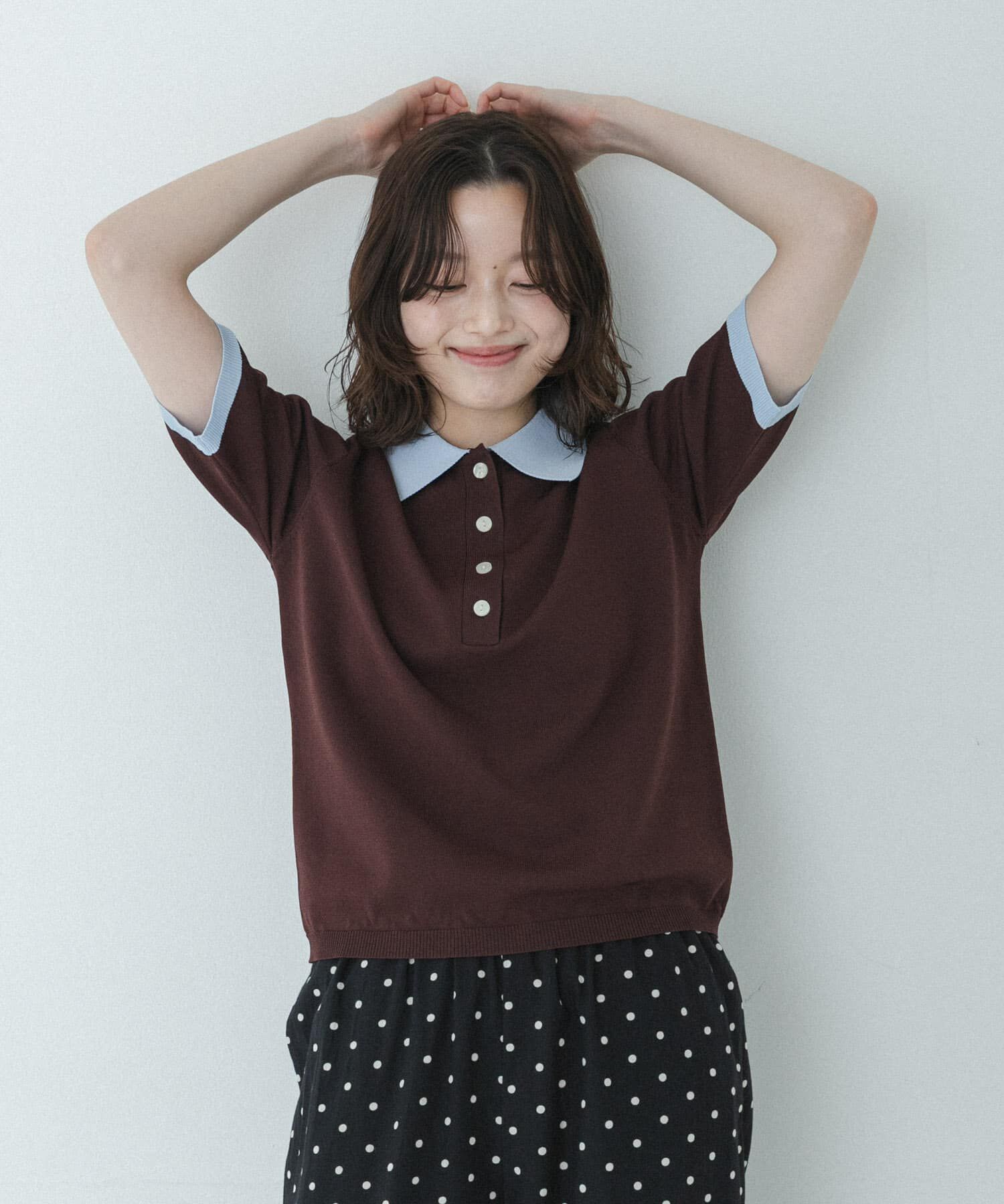 Sonny Label 「配色襟ニットポロシャツ」|ニット・セーター|