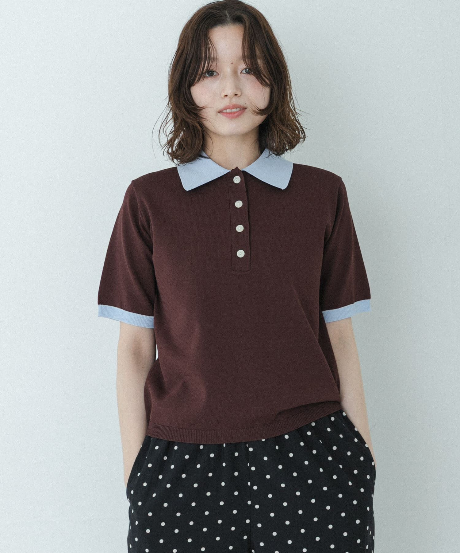 Sonny Label 「配色襟ニットポロシャツ」|ニット・セーター|