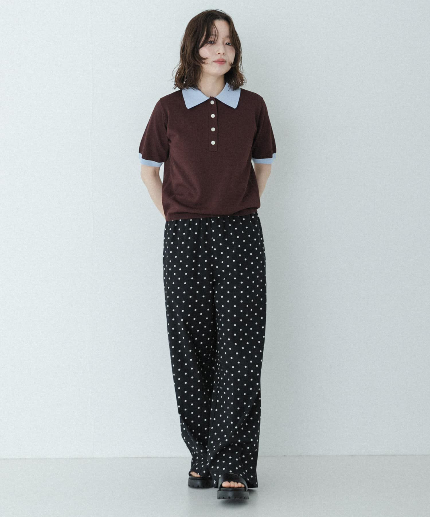 Sonny Label 「配色襟ニットポロシャツ」|ニット・セーター|