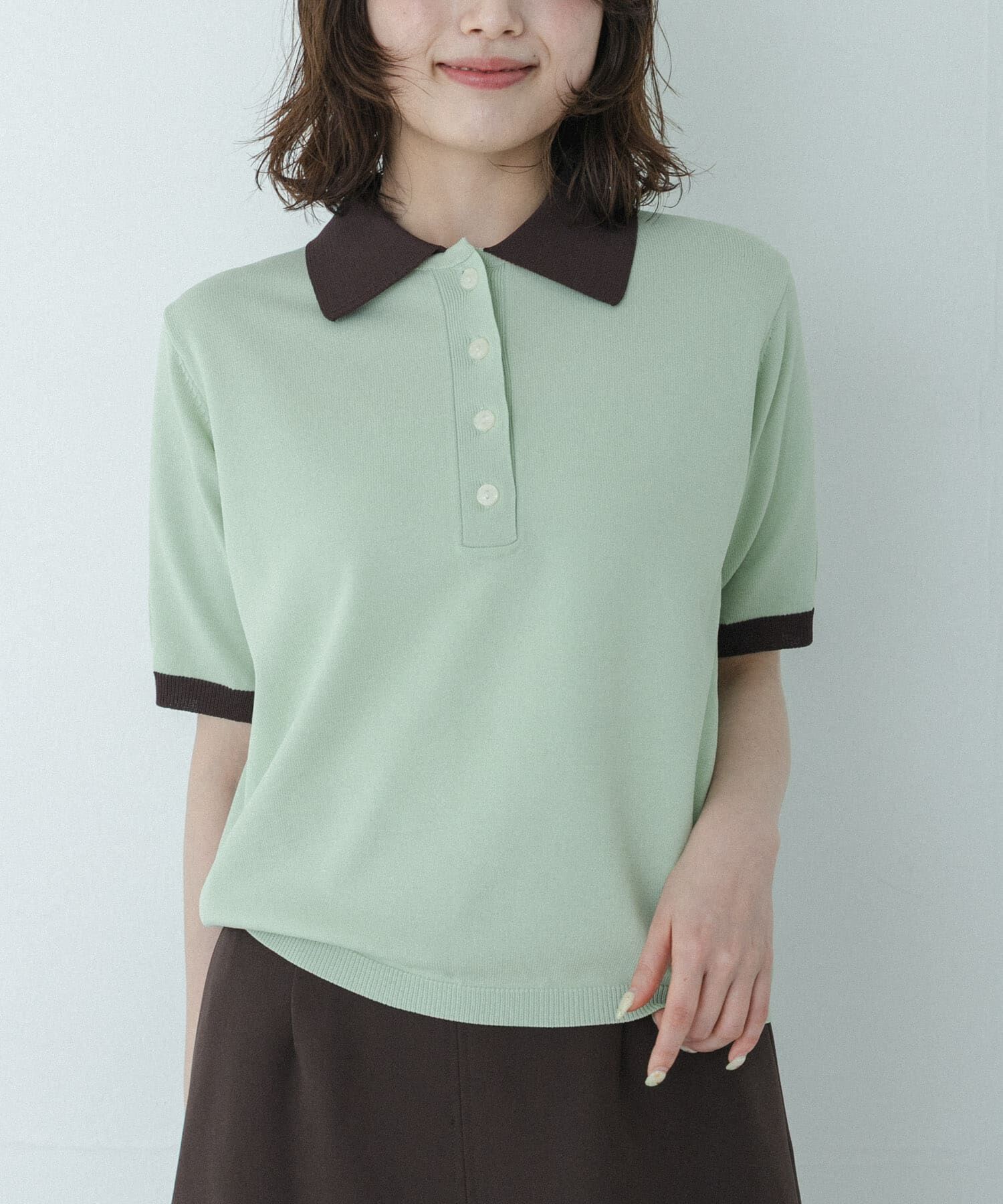 Sonny Label 「配色襟ニットポロシャツ」|ニット・セーター|