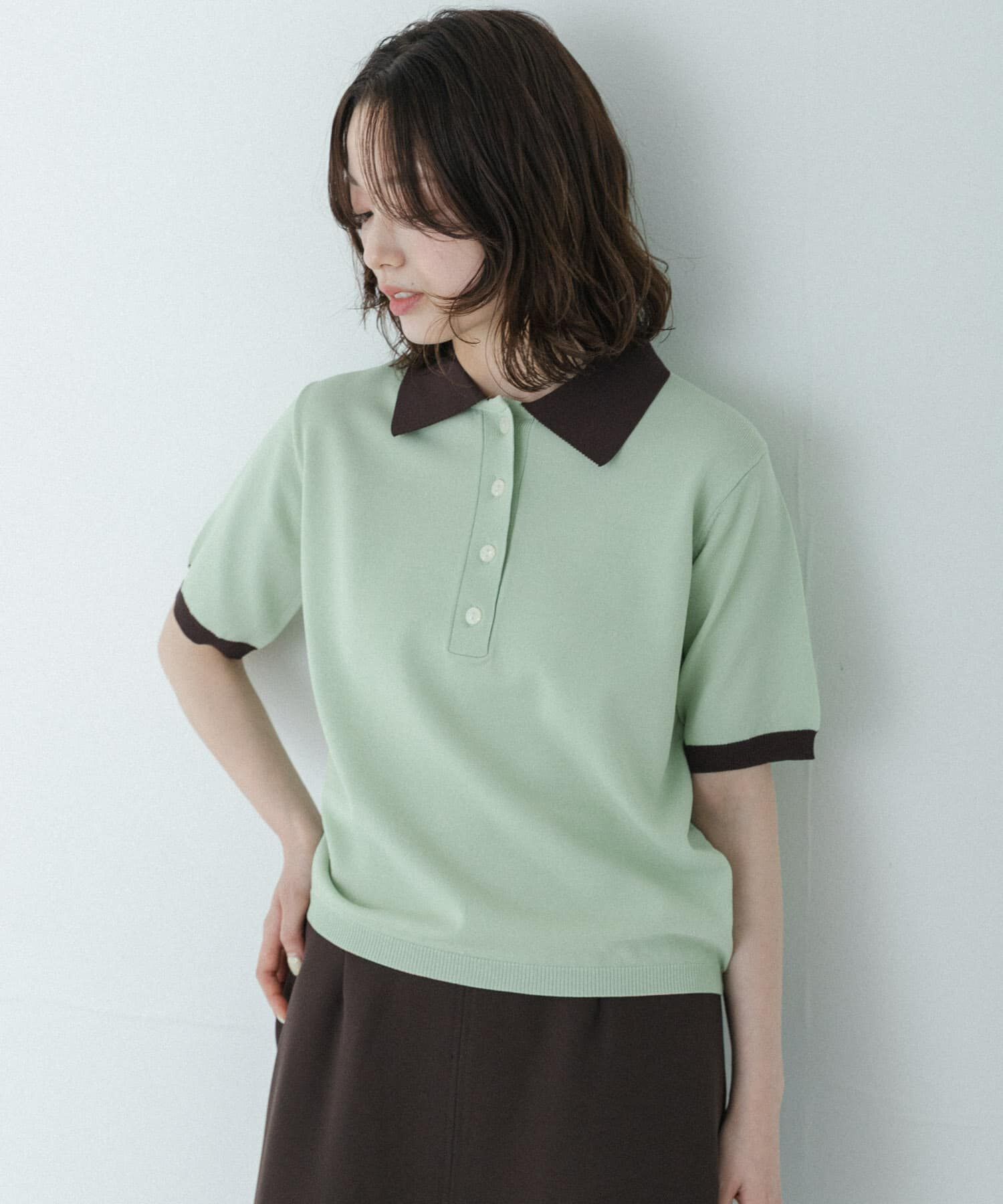 Sonny Label 「配色襟ニットポロシャツ」|ニット・セーター|