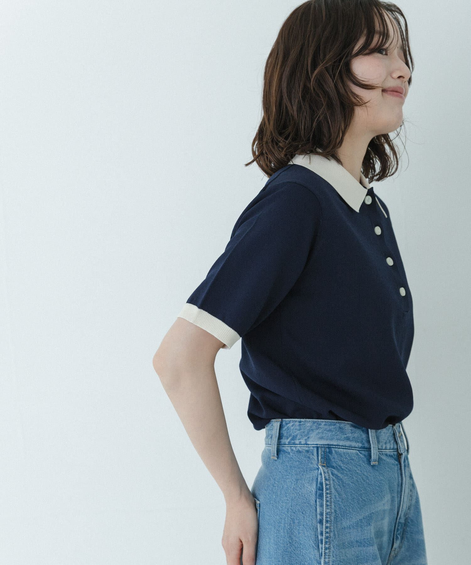 Sonny Label 「配色襟ニットポロシャツ」|ニット・セーター|