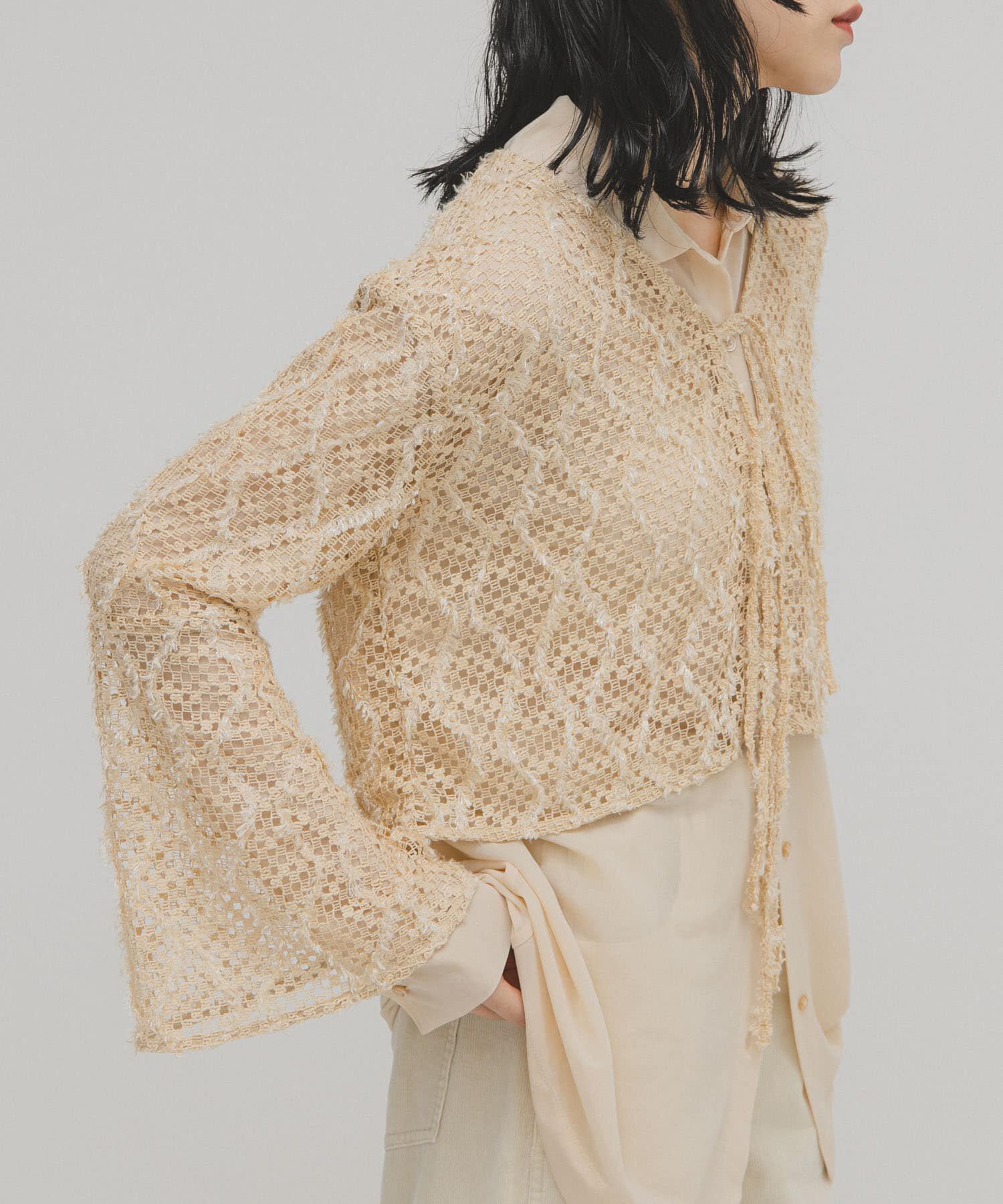  「フェザーメッシュカーディガン」|カーディガン|