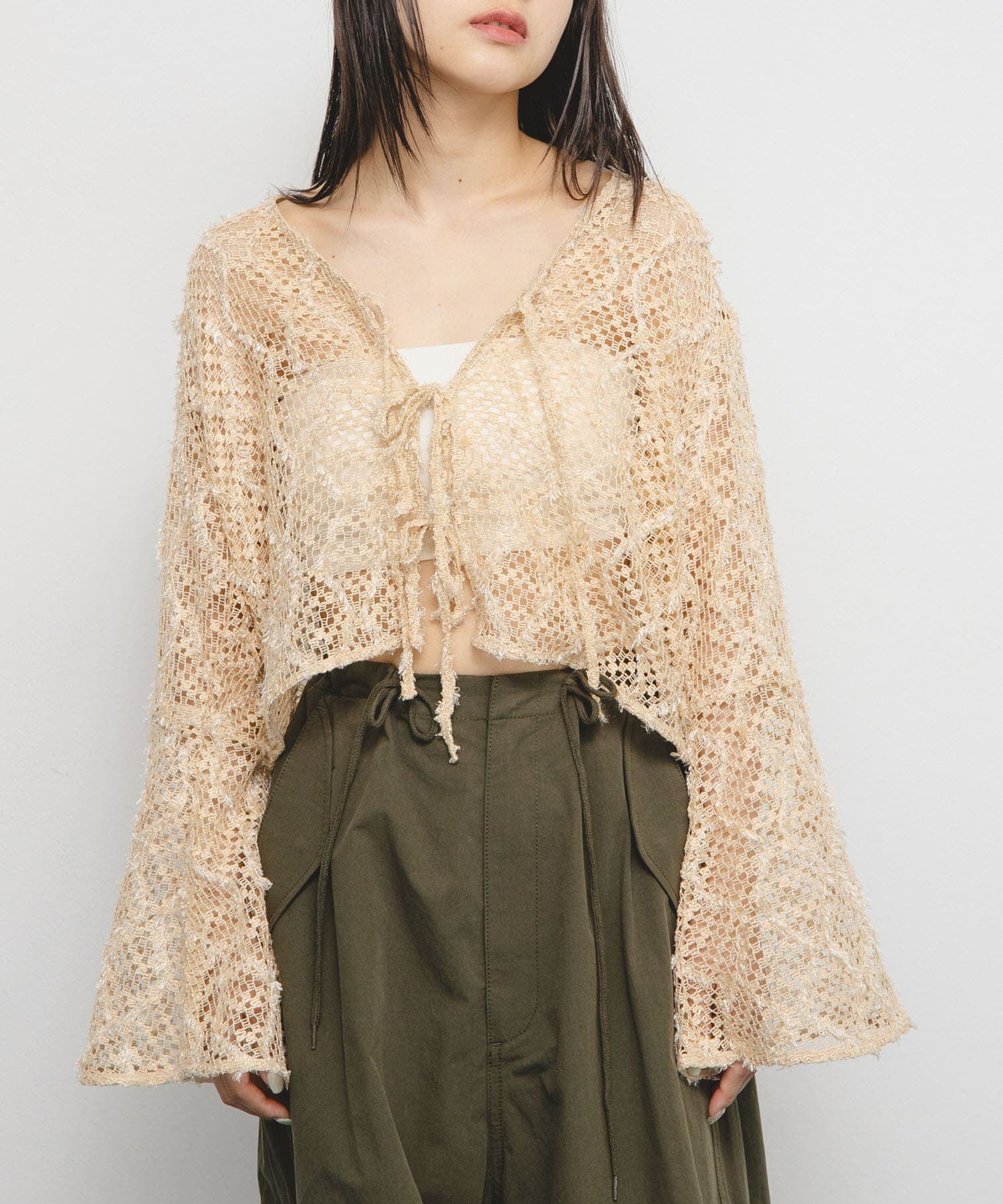  「フェザーメッシュカーディガン」|カーディガン|