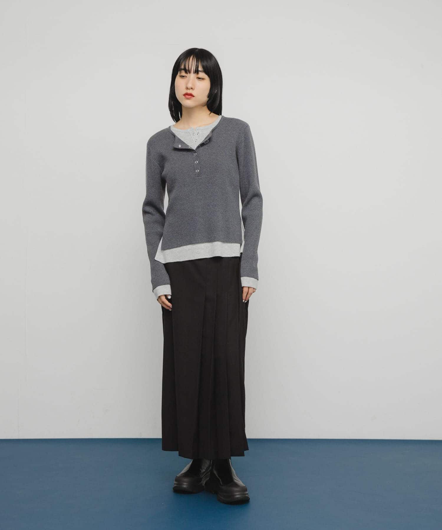  「レイヤードライクヘンリーニット」|ニット・セーター|