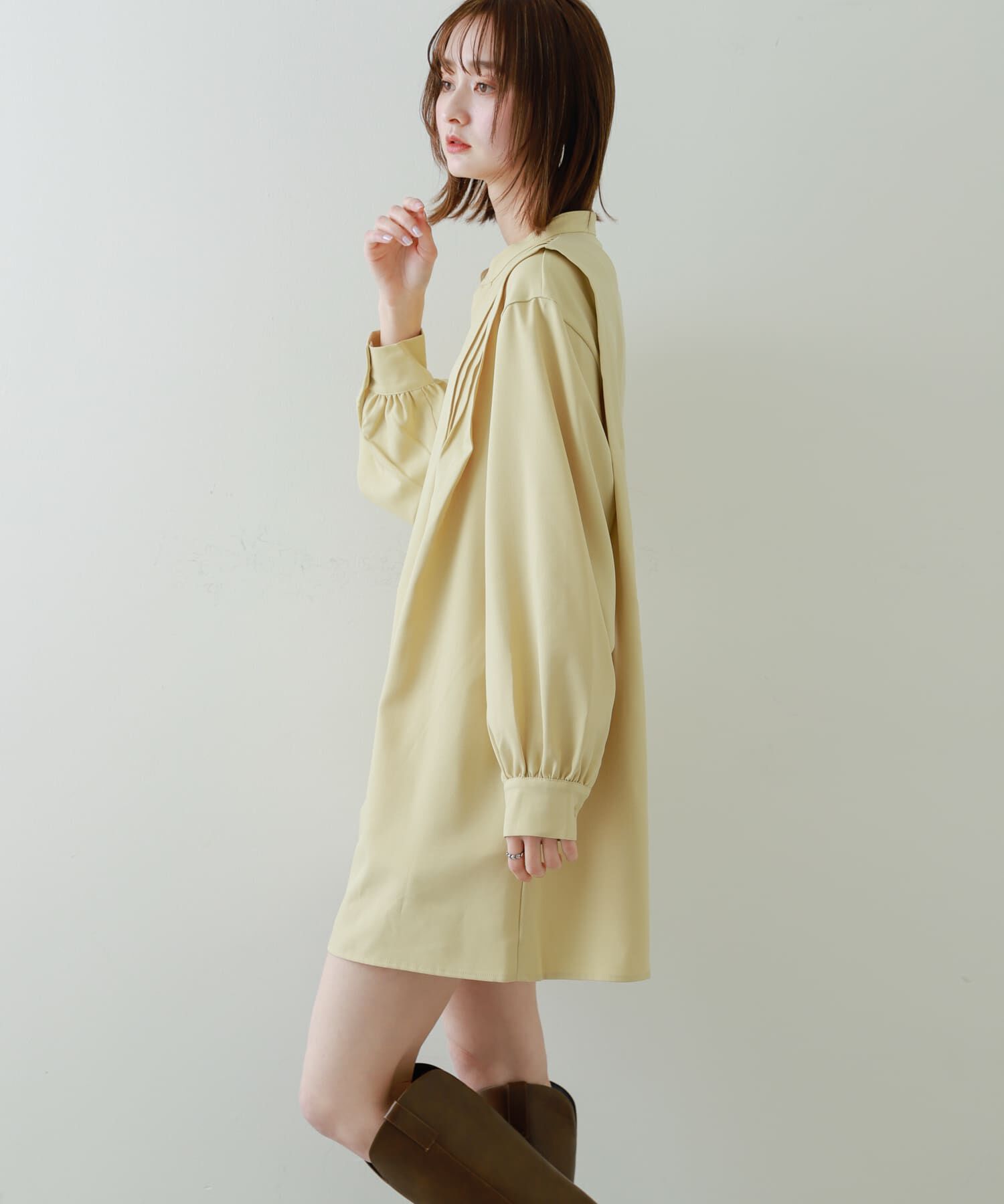 SENSE OF PLACE by URBAN RESEARCH「『Shortサイズあり』タックシャツワンピース」|ワンピース|