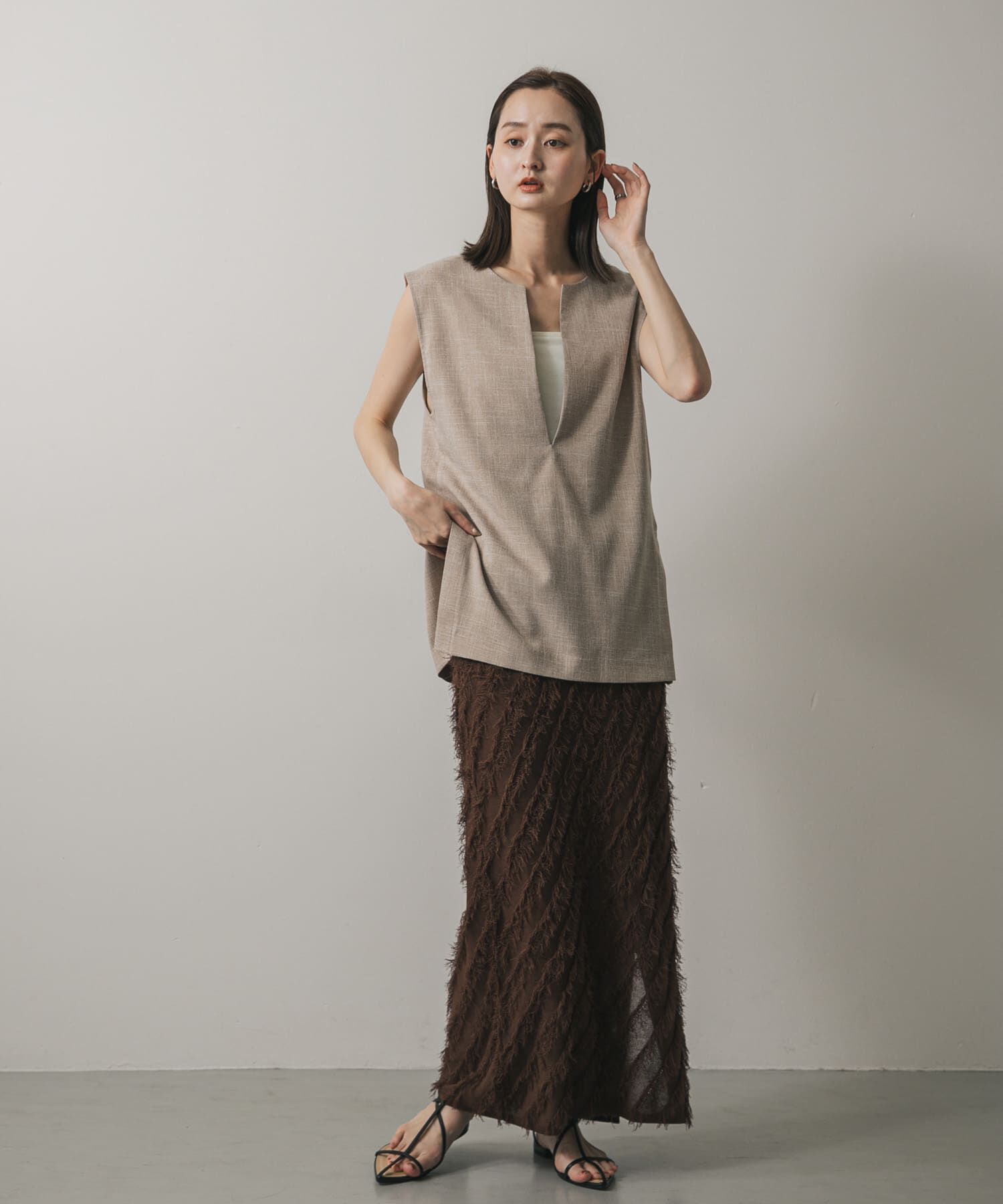 SENSE OF PLACE by URBAN RESEARCH「スキッパーツイードベスト」|ベスト・ジレ|