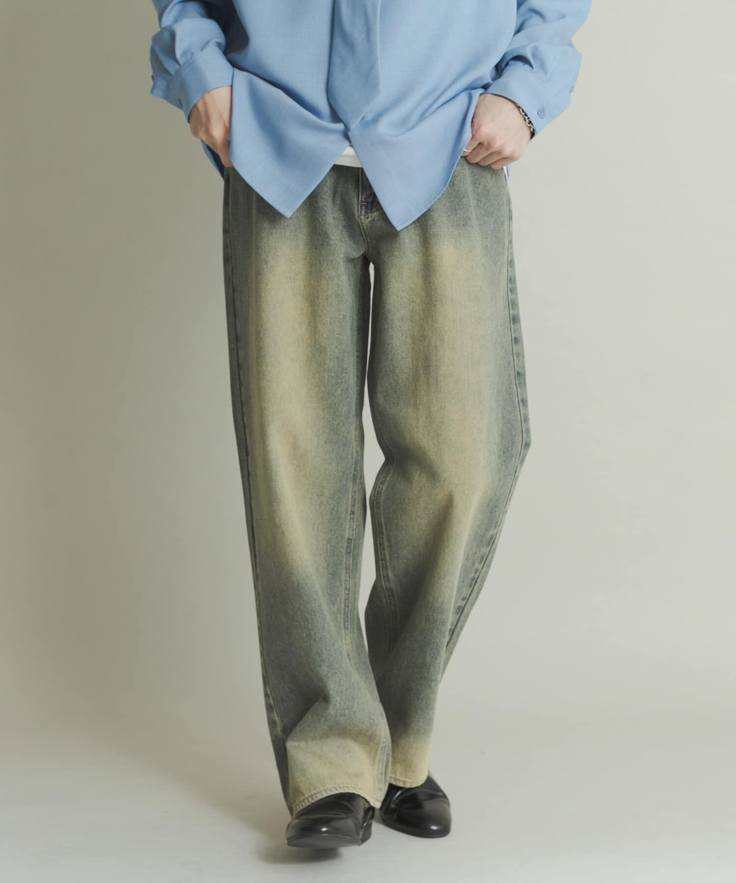 SENSE OF PLACE by URBAN RESEARCH「『WEB限定』ハードウォッシュデニムワイドパンツ」|デニム|