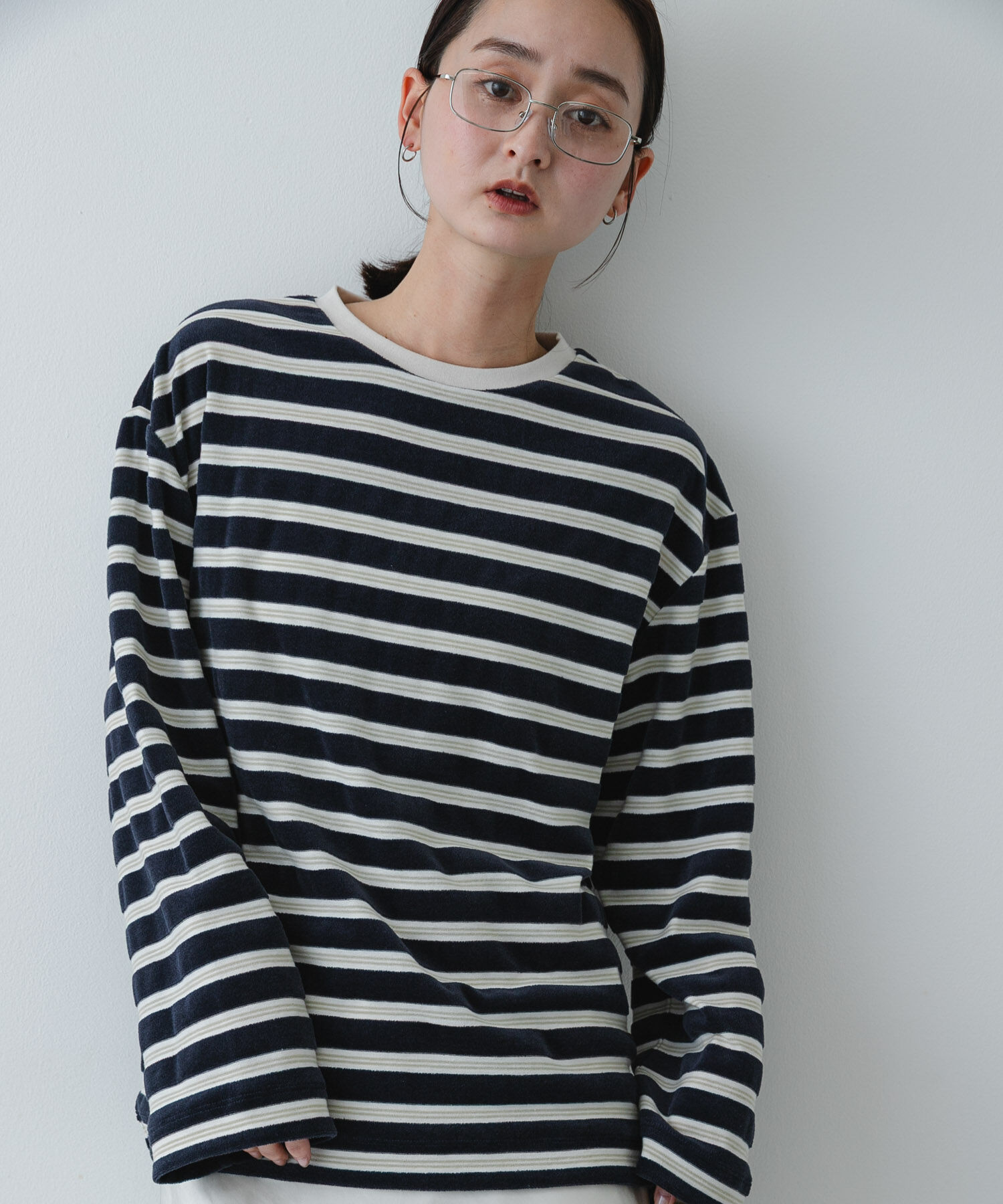 SENSE OF PLACE by URBAN RESEARCH「ベロアボーダーTシャツ」|Tシャツ・カットソー|