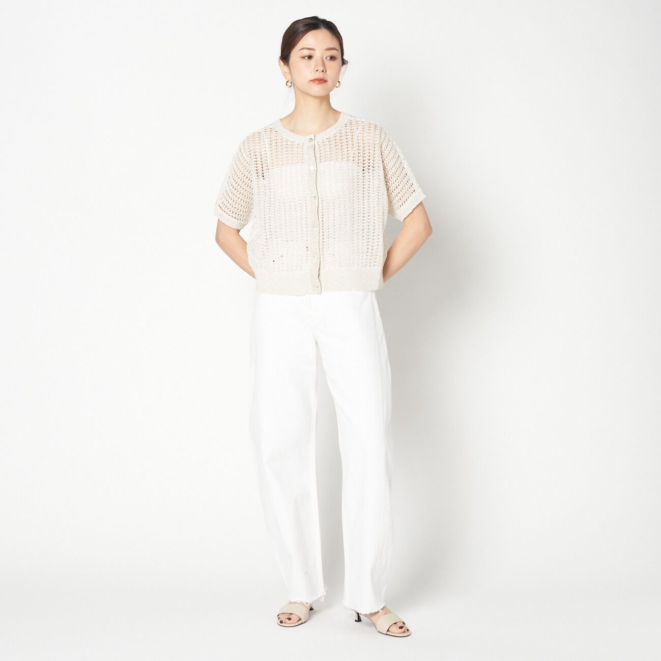 HELIOPOLE「HELIOPOLE GLITTER CROCHET 2WAY KNIT」|ニット・セーター|