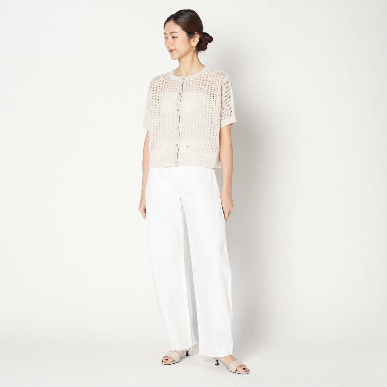 HELIOPOLE「HELIOPOLE GLITTER CROCHET 2WAY KNIT」|ニット・セーター|