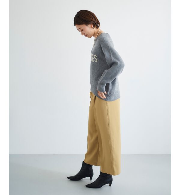 le.coeur blanc「《手洗い可能》ベルト付きハイウエストワイドパンツ」|チノ|