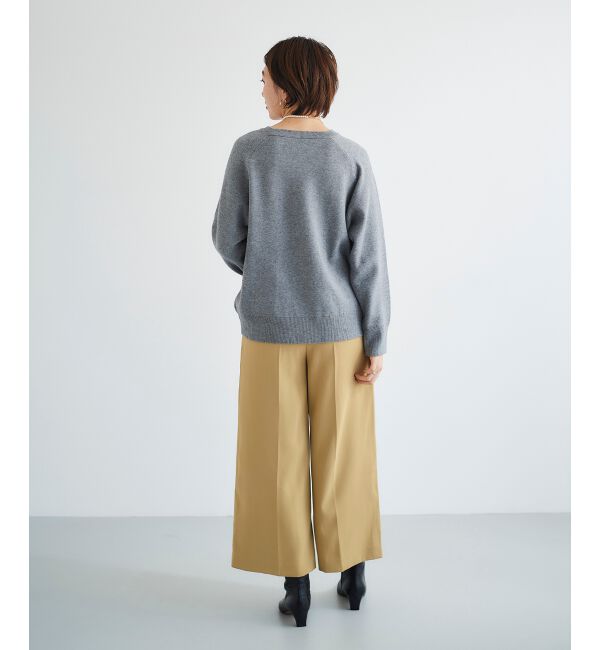 le.coeur blanc「《手洗い可能》ベルト付きハイウエストワイドパンツ」|チノ|