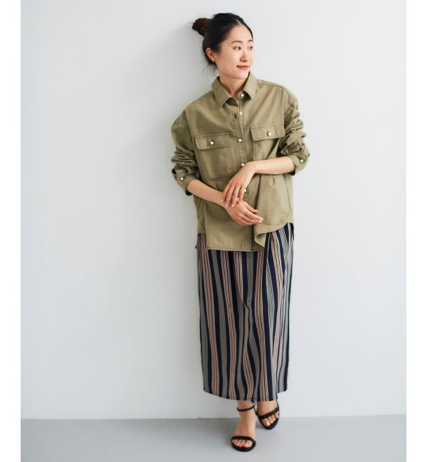 le.coeur blanc「マルチストライプウエストリボンスカート」|スカート|