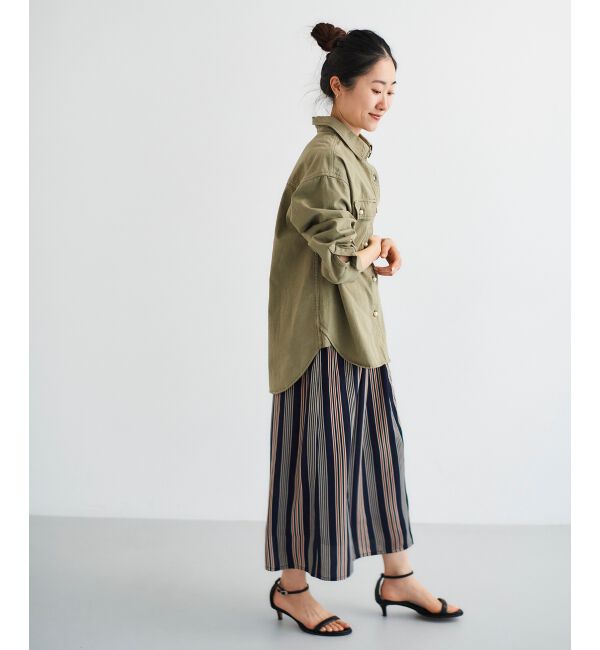 le.coeur blanc「マルチストライプウエストリボンスカート」|スカート|