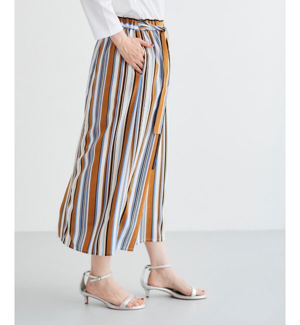 le.coeur blanc「マルチストライプウエストリボンスカート」|スカート|