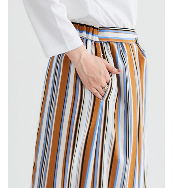 le.coeur blanc「マルチストライプウエストリボンスカート」|スカート|