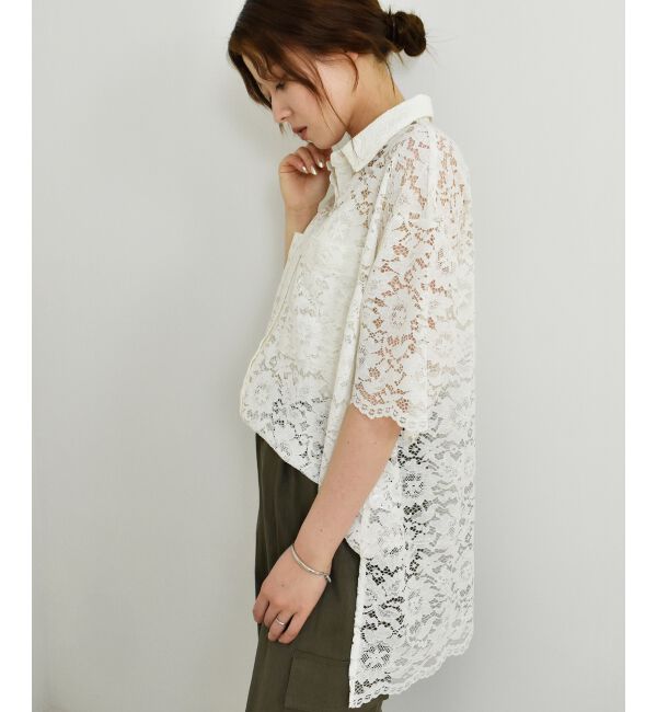  「フロントポケットフラワーコードレースシャツ」|シャツ・ブラウス|