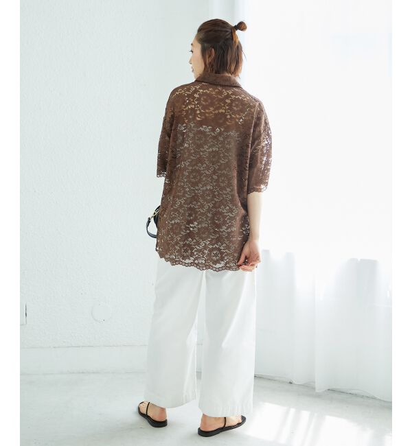  「フロントポケットフラワーコードレースシャツ」|シャツ・ブラウス|