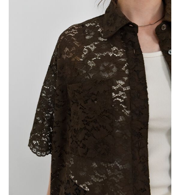  「フロントポケットフラワーコードレースシャツ」|シャツ・ブラウス|