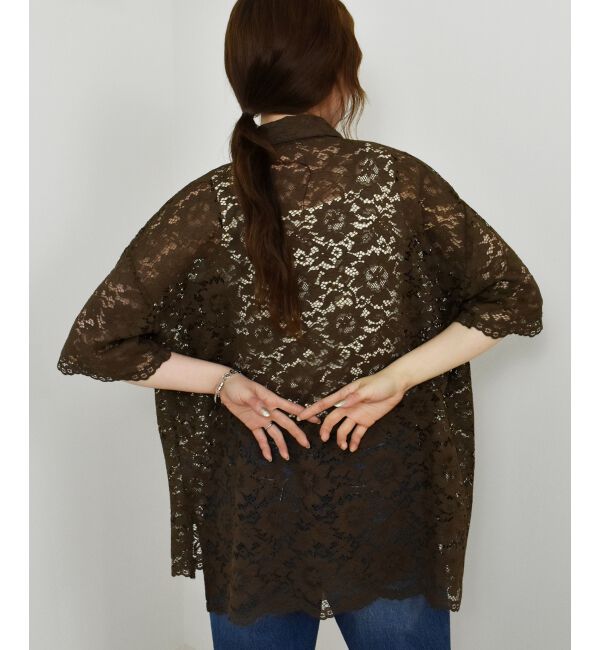  「フロントポケットフラワーコードレースシャツ」|シャツ・ブラウス|