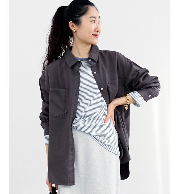  「エンブロイダリーカラーオーバーシャツ」|シャツ・ブラウス|