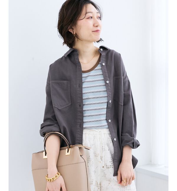  「エンブロイダリーカラーオーバーシャツ」|シャツ・ブラウス|