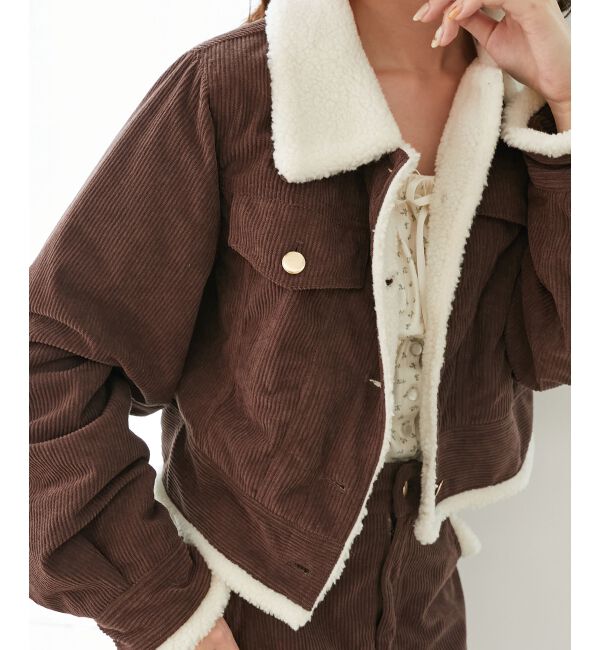  「ボアトリムクロップドジャケット」|その他|