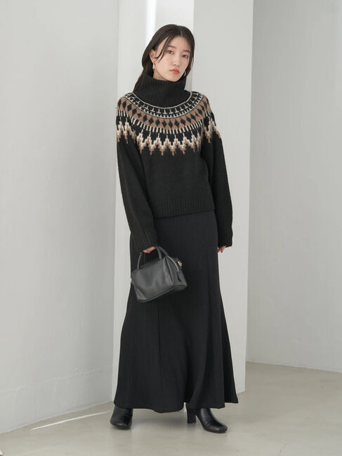 earth music&ecology「ノルディックショートニットプルオーバー」|ニット・セーター|