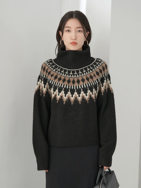 earth music&ecology「ノルディックショートニットプルオーバー」|ニット・セーター|