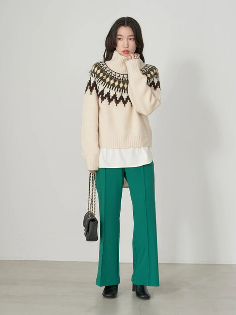 earth music&ecology「ノルディックショートニットプルオーバー」|ニット・セーター|