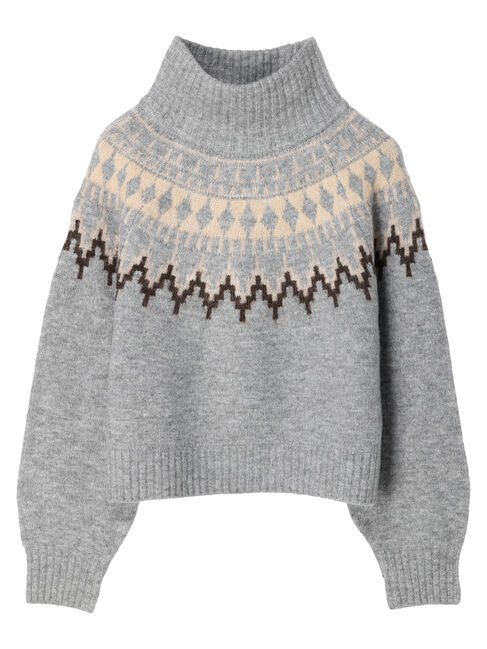 earth music&ecology「ノルディックショートニットプルオーバー」|ニット・セーター|