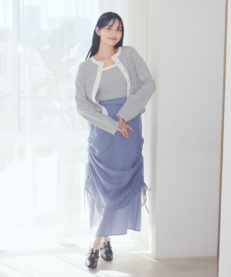 earth music&ecology「シフォンドロストレイヤードスカート」|スカート|