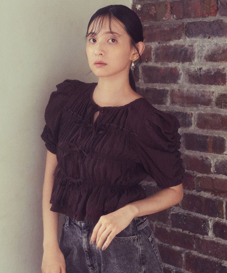 earth music&ecology「レースティアードシャーリングブラウス」|シャツ・ブラウス|