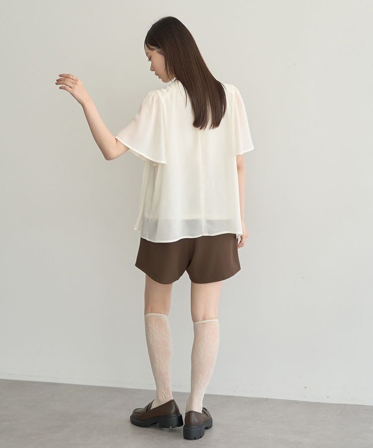 earth music&ecology「マジョリカプリーツ半袖ブラウス」|シャツ・ブラウス|