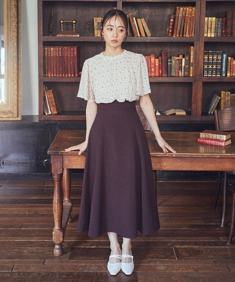 earth music&ecology「マジョリカプリーツ半袖ブラウス」|シャツ・ブラウス|