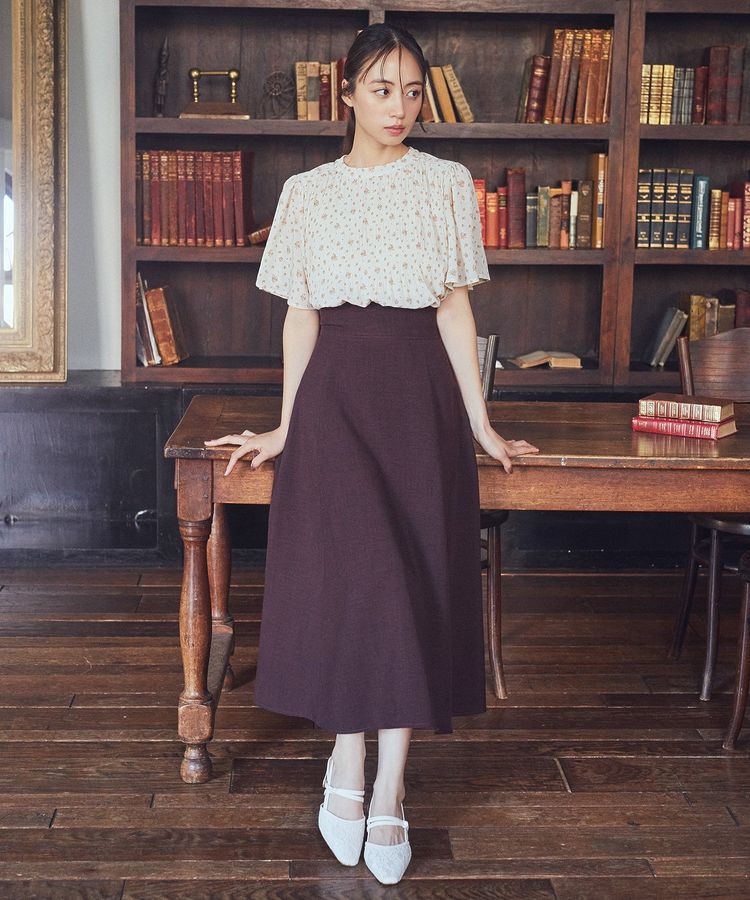 earth music&ecology「マジョリカプリーツ半袖ブラウス」|シャツ・ブラウス|