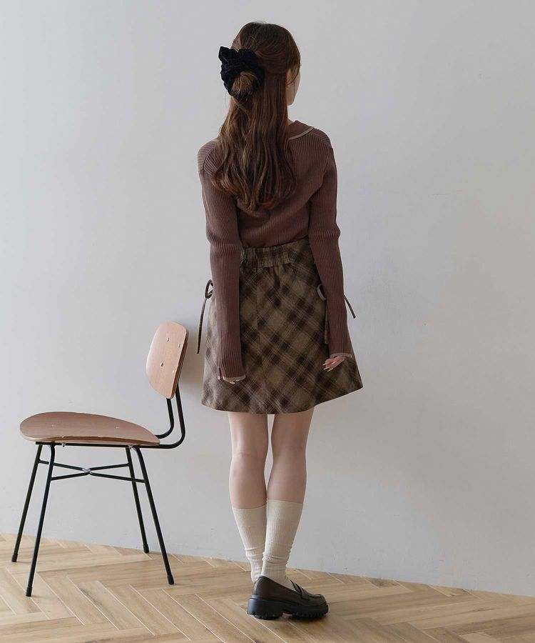 earth music&ecology「【WEB限定】バイカラートリムロングニットカーディガン」|カーディガン|