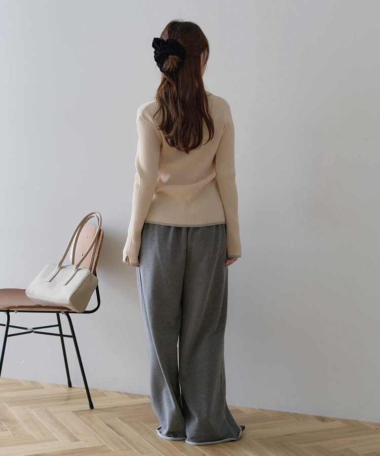 earth music&ecology「【WEB限定】バイカラートリムロングニットカーディガン」|カーディガン|