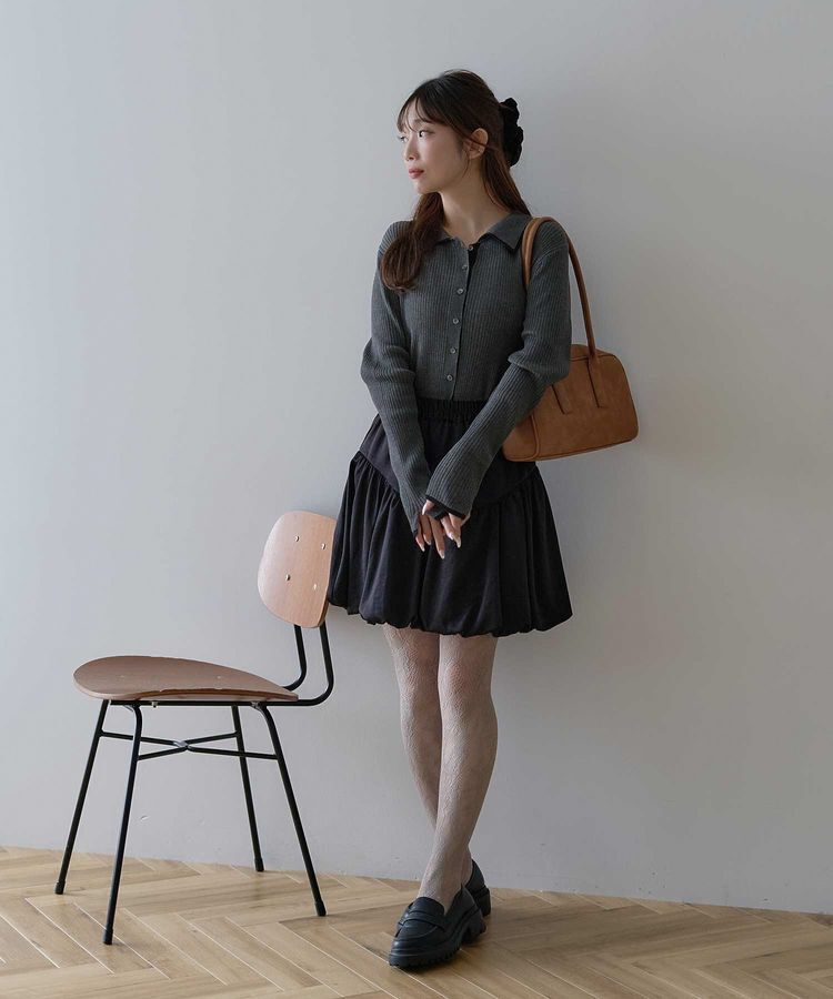 earth music&ecology「【WEB限定】バイカラートリムロングニットカーディガン」|カーディガン|