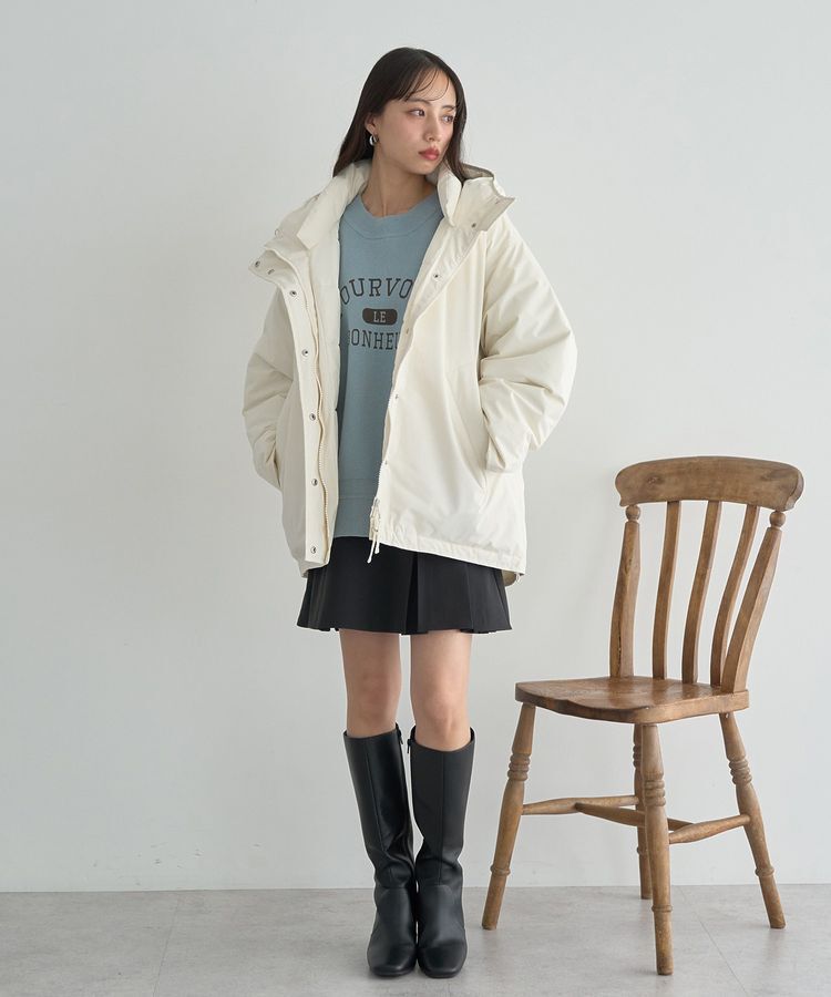 earth music&ecology「フーデットパファーコート」|ブルゾン・スタジャン|