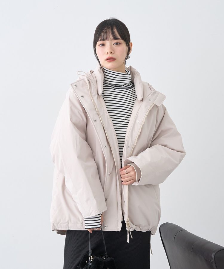 earth music&ecology「フーデットパファーコート」|ブルゾン・スタジャン|