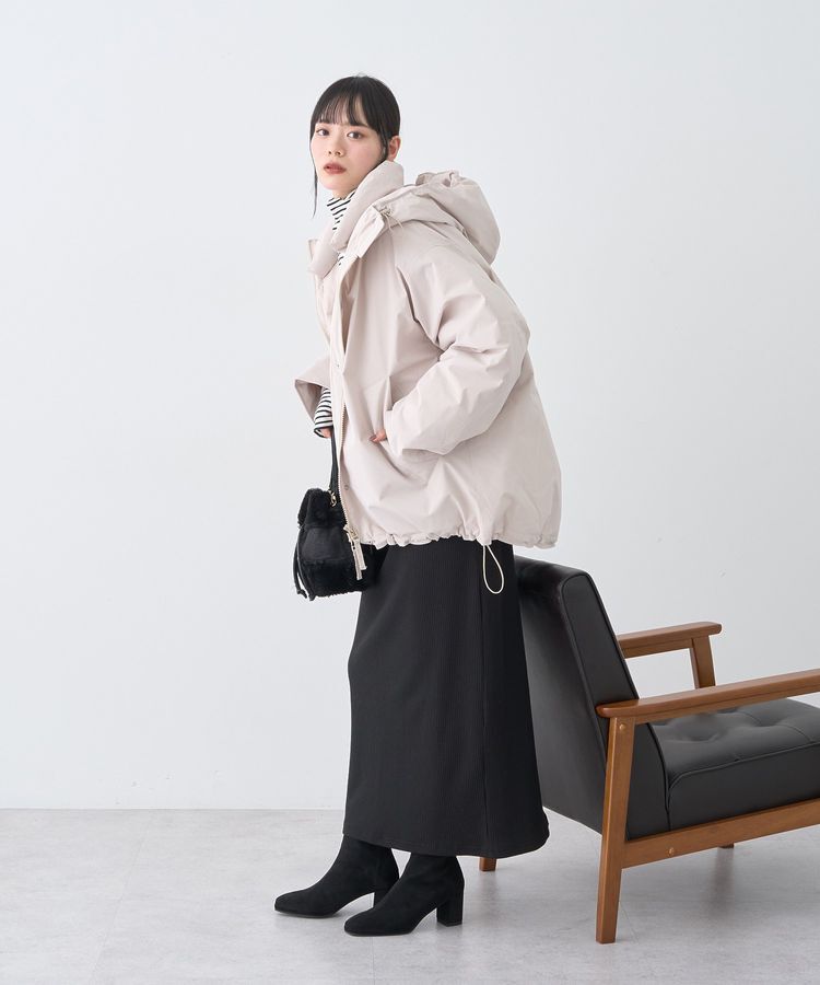 earth music&ecology「フーデットパファーコート」|ブルゾン・スタジャン|