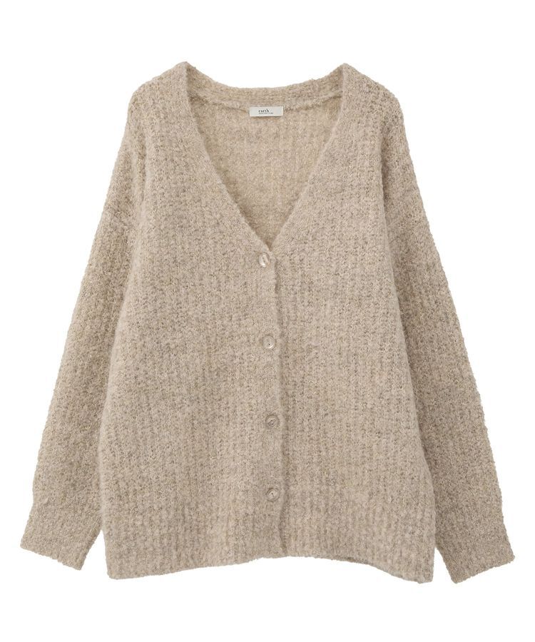 earth music&ecology「MIXカラーブークレカーディガン」|カーディガン|