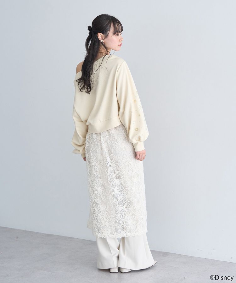 earth music&ecology「Disney/キラキラモチーフ刺繍オフショルスウェット」|スウェット・ジャージ|